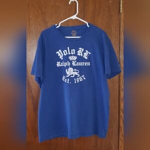 Polo Ralph Lauren Blue Graphic T Shirt Sz Xxl